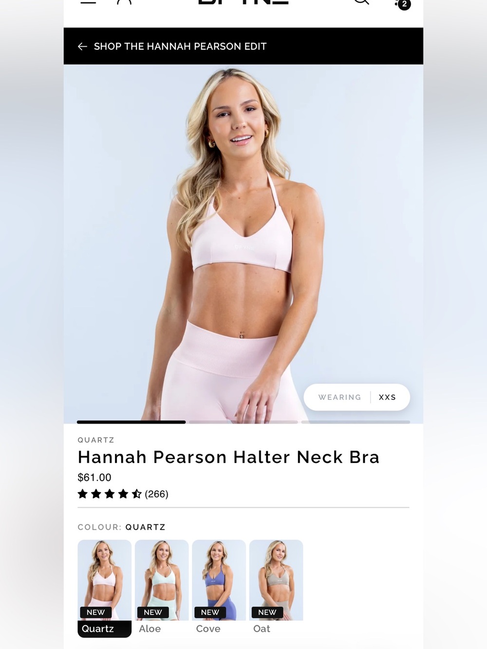 Dfyne Hannah Pearson Halter Neck Sports Bra — Quartz Pink